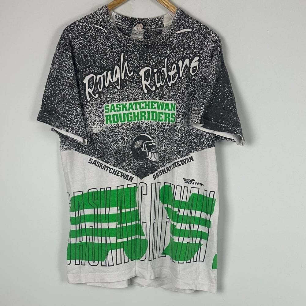 Vintage 90s Ravens Athletic Saskatchewan Rough Riders Tee - AOP, Size XL